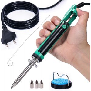 VornixorSarlshop929D-V Fer &agrave; dessouder &eacute;lectrique &agrave; d&eacute;pression Pompe a dessouder avec poign&eacute;e de chargement plus courte et buses de dessoudage 1.0mm 1.2mm 2.0mm pour le dessoudage de trous traversant - Neuf