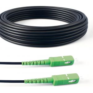 CFRY-® - Câble à Fibre Optique en Acier Blindé, Convient aux Installations Extérieur et Intérieur, Compatible avec Orange SFR Bouygues, SC/APC à SC/APC Monomode Noir, 5M - Neuf