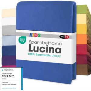 Lucina B&eacute;b&eacute; Enfants Drap-Housse Berceau Lite Enfant Coton 60x120-70x140 Cm Bleu Royal - Neuf