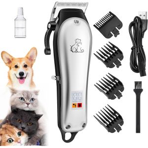 Tondeuse De Toilettage &Eacute;lectrique Pour Chien, Professionnelle Tondeuse Chien Chat, Usb Rechargeable Sans Fil Outils De Faible Bruit Toilettage Pour Animaux De Compagnie Pour Chiens Chats - Neuf