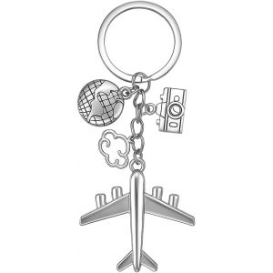 KALANKA-Porte-Cl&eacute;s Voyage Bagages D&eacute;cor &iquest; Porte-Cl&eacute; Aventure avec globe et cam&eacute;ra. Pour explorateurs. - Neuf