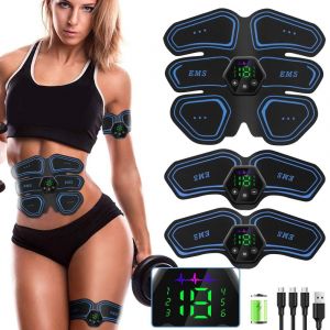 Pack De Patchs Abdominaux Ems, Ceinture De Tonification Abdominale, Stimulateur Abdominal Portable, Équipement D'entraînement Pour La Maison Et Le Bureau (Bleu) - Neuf