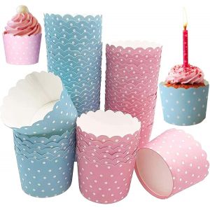 100 Pcs Tasses De Papier De Cuisson, Caissettes Cupcake Papier, Pour Four Domestique Décorations De Petit Gâteau D'anniversaire De Fête De Mariage De Cupcake Pour La Cuisson - Neuf