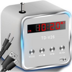 Mini Haut-Parleur, Bluetooth, Radio Cube FM 3W, Lecteur de Musique Portable, Mini Station MP3 avec USB, St&eacute;r&eacute;o, Rechargeable, Soundstation Enceinte, Prise Casque, pour la Maison, Les Voyages - Neuf