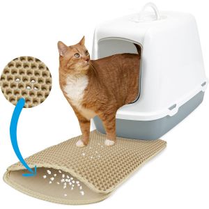 Shiliu-Tapis Litière Chat Xs Beige : Tapis De Litière 30x40cm Lavable Extra Petit U2013 Ramasse-Litière Compact U2013 Tapis Pour [ - Neuf