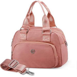 SJZG-Mini Sac De Sport Nylon Avec Multipoches Pour Femmes E Ado Filles Sac &Agrave; Main/Sac Bandouli&egrave;re/&Eacute;paule Avec Bracelet R&eacute;glable Tendance Crossbody Bag Sport Voyage Gym - Neuf