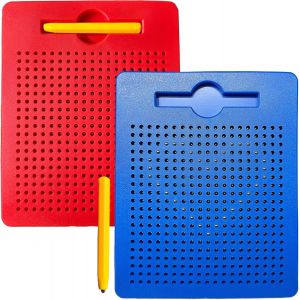 JEXNOVASHOP-Lot de 2 Planche &agrave; Dessin Magn&eacute;tique, Tablette Magnetique Enfant avec Stylos Magn&eacute;tiques, Jouets &Eacute;ducatifs pour Gar&ccedil;ons et Filles(Rouge, Bleu) - Neuf