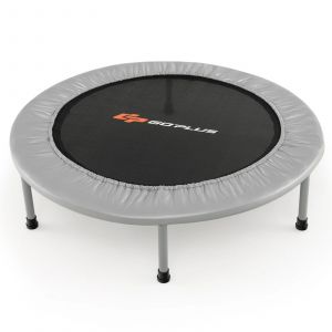 Trampoline Pliable &Oslash;95,5 X 21,5 Cm Pratique Et Compact Pour Int&eacute;rieur Et Ext&eacute;rieur En Pp Gris Helloshop26 20_0014491 - Neuf