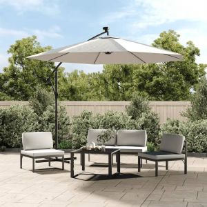 Prolenta Premium - Tissu De Remplacement Pour Parasol D&eacute;port&eacute; Blanc Sable 350 Cm - Neuf