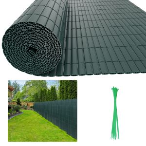 Canisse En Pvc Occultant Cloture, Pour Le Jardinet Balcon Cl&ocirc;ture Brise-Vent, Intimit&eacute;, Avec Serre-C&acirc;bles Vert 120 X 600cm - Neuf