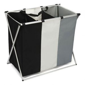 HJLIAN Panier a linge pliable noir, beige et gris, 3 couleurs, grande capacite, pour la maison et l'ecole - Neuf