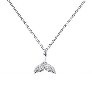 Collier Sir&egrave;ne Avec Cha&icirc;ne Clavicule En Forme De Queue De Poisson Pour Femme, Cadeau D'anniversaire, Mariage, Occasions Sp&eacute;ciales, Couleur Argent Avec D&eacute;tails Scintillants - Neuf