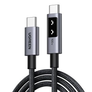 KALANKA-Uno C&acirc;ble USB C vers USB C PD 100W 20V 5A Charge Rapide en Nylon Compatible avec MacBook iPad iPhone 17 Pro Max Air 16 Galaxy S25 Plus Ultra S24 S23 A55 A35 A15 Steam Deck PS5 Manette (1M) - Neuf