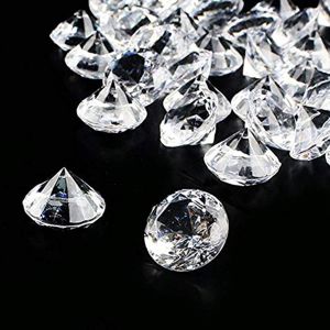 Mevronisshop-145 Pi&egrave;ces 20mm Diamants Acrylique Transparent Cristaux Deco - Faux Diamant Pierre Precieuse - Gemmes Cristal - D&eacute;coration De Table De Mariage &Agrave; Disperser (Transparent) - Neuf