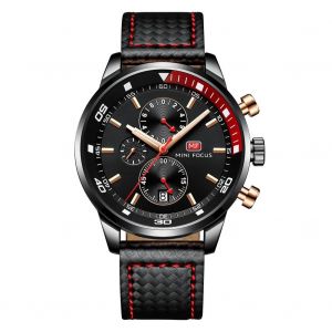 Mini Focus Hommes Mode Analogique Étanche Pu Bracelet Quartz Sports Montre-Bracelet (Noir) - Neuf