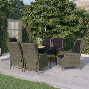 Prolenta Premium - Ensemble À Manger De Jardin 7 Pcs Marron - Neuf