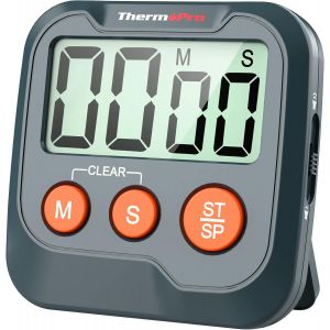 Eryi-Tm03w Minuteur De Cuisine Numérique Avec Grand Écran Lcd Volume De Alarme À Gros Chiffres Minuterie Réglable Horloge Compte À Rebours Multifonctionnel - Neuf