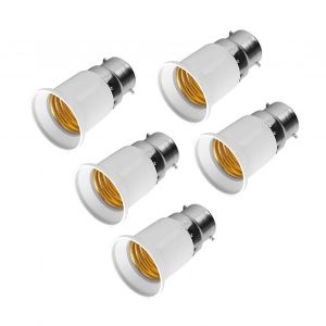 B22 Convertisseur d'adaptateur d'ampoule à douille femelle mâle vers E27 Paquet de 5 - Neuf