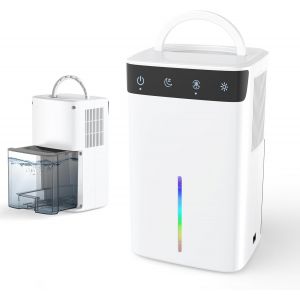 lbgwp60-Déshumidificateur 2600 Ml - Petit Déshumidificateur - Dégivrage Automatique - Avec 7 Couleurs De Veilleuse - Mode Sommeil - Dégivrage Automatique - Pour Chambre À Coucher, Salle De Bain, Armo - Neuf