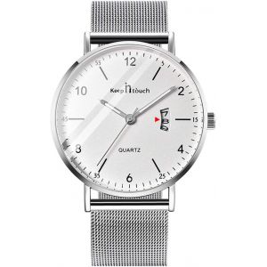 Montre-Bracelet Pour Homme Ultra-Mince &Eacute;tanche Montre &Agrave; Quartz,Cadran Num&eacute;rique Minimaliste,Avec Calendrier Num&eacute;rique,Entreprise D&eacute;contract&eacute;e Montre,Bracelet En Acier Inoxydable.[J601] - Neuf