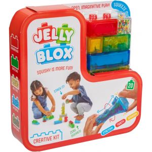 KALANKA-JELLY BLOX - Creative Kit - 20 Blocs de Construction Tactiles de Formes Différentes - Jeux de Construction pour Enfants dès 2 Ans - Blocs Extensibles, Souples et Flexibles - Motricité Fine - Neuf