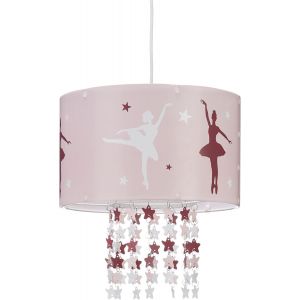 Subzonal-Lampe &Agrave; Suspension Fille Danseuses &Eacute;toiles Ballerines Plafond Motifs &Eacute;toiles Mobile Chambre Enfant, Rose - Neuf