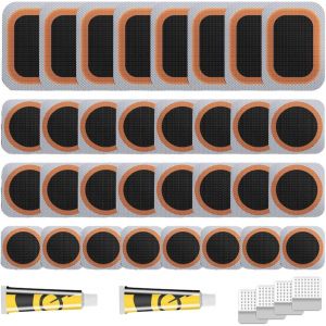LETNERNY-Kit De R&eacute;paration De Crevaison, Sans Colle, Auto-Adh&eacute;sif, R&acirc;pes M&eacute;talliques Pour R&eacute;paration De Pneus De V&eacute;lo, Moto Et Vtt, Bo&icirc;te De Rangement Portable Pour V&eacute;los De Banlieue - Neuf