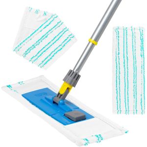 KALANKA-Serpillères de Rechange, 2 Pcs Serpillères en Microfibre pour Balai Lave-Sol Housse de Nettoyage de Rechange La Tête de Ménage de Vadrouille, 44x15cm en Microfibre pour Tous Les Types de Sols - Neuf
