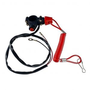 Pour VTT Quad Moteur Arrêt d'urgence Interrupteur Bouton-poussoir Moteur Longe d'attache-YUHAO - Neuf