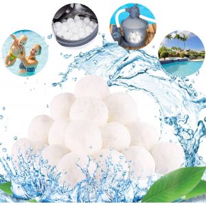Balle Filtrante Piscine,1300g Boule Coton Filtre Piscine pour systèmes de Filtre a Sable Piscine Remplacer 46kg de Sable Filtration Piscine - Neuf