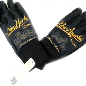 Promotion ! Gants Cr&eacute;ateur Homme 'bikers' Noir Dor&eacute; - Neuf
