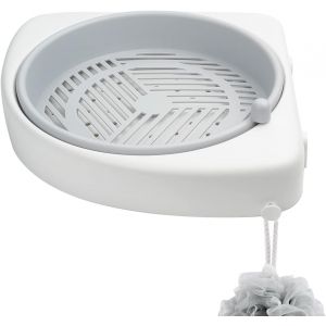 &Eacute;tag&egrave;re tournante murale adh&eacute;sive pour salle de bains - Rangement rotatif anti-d&eacute;bordement avec &eacute;gouttage rapide, crochets en plastique r&eacute;sistant &agrave; l'eau - Neuf