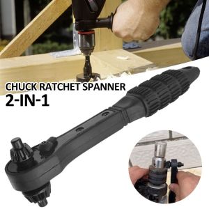 Cl&eacute; &agrave; cliquet 2 en 1 pour mandrin de perceuse et outils &eacute;lectriques - Neuf