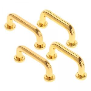 2x1:12 Mini Pulls Dollhouse Arch Shape For Gate Closet Large 4pcs Gold - Neuf