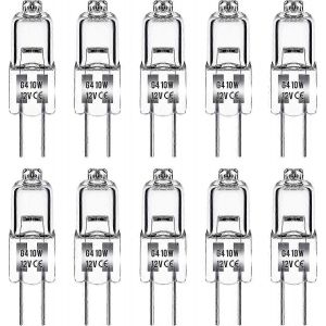 Ampoule Halogène G4,12v 10w G4,Blanc Chaud 3000k,150lm,Dimmable,G4,Lampe À Capsule Transparente,Paquet De 10 - Neuf