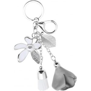 Kal-Porte-Clés Fleur Pendentif Gland Feuille Porte-Clés Strass Charme Porte Clés Ornement En Alliage De Zinc Décoration Sac À Main Pour Femmes - Neuf