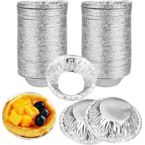 Jexnovashop-250 Pi&egrave;ces Moule &Agrave; Tarte Aluminium Jetable Moule &Agrave; Tarte Aux Oeufs Plat &Agrave; Tarte En Papier D'aluminium Mini Moule &Agrave; Tartelette Anti-Adh&eacute;sif Pour P&acirc;tisserie Cupcakes Puddings Gel&eacute;e G&acirc;teaux - Neuf
