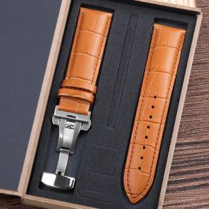 Typi-Bracelets De Montre En Cuir De Vache Véritable Avec Boîte,14mm 16mm 18mm 20mm 21mm 22mm 24mm,Bracelet De Montre Avec Fermoir Papillon,Ceinture|Lbn-Sv|14mm - Neuf
