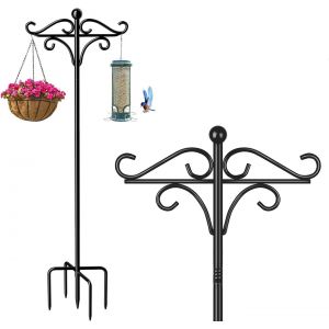 Mevronisshop-Crochets De Berger Pour Jardin,Double Houlette De Shepherd Hooks De 193cm Poteaux Et Cintres Pour Mangeoires &Agrave; Oiseaux Sauvages,Mangeoires Autoportantes(76in/193cm) - Neuf