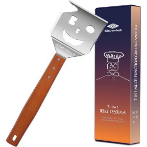 Spatule Barbecue 7 En 1, Ustensiles Barbecue Uniques, Accessoires Barbecue Pour Le Camping En Plein Air Barbecue, Cadeaux Pour Hommes - Neuf