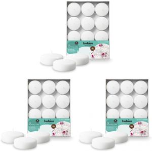 Maxi bougies flottantes, Blanc (Lot de 3) - Neuf
