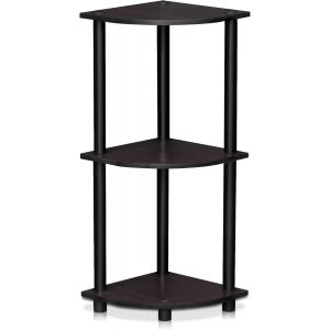 Sjzg-Turn-N-Tube &Eacute;tag&egrave;re Polyvalente Pour Pr&eacute;sentoir D'angle &Agrave; 3 Niveaux, Noyer Fonc&eacute; - Neuf