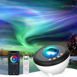 Aurora Projecteur D`&Eacute;toiles, Plan&eacute;tarium, Galaxies, Lumi&egrave;re Nocturne, Haut-Parleur, Musique, 8 Sons Ambiants Et M&eacute;lodies, Compatible Avec Alexa, Contr&ocirc;le App, T&eacute;l&eacute;commande/Voix, 48 Couleurs - Neuf