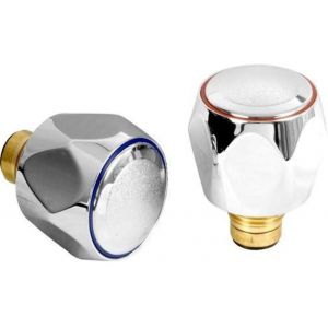 Robinet de remplacement 2 cm tête chromée rouge et bleue - Neuf