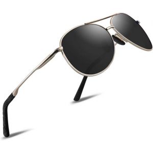Lunettes De Soleil Homme Pilote Lunettes De Soleil Polarisées Pour Hommes Et Femmes Protection Style Classique Lunettes Ultralégères Verres Anti-Reflets Conduite Pêche Sports Avec Lunettes De Soleil - Neuf