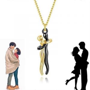 Couple &Eacute;treinte Pendentif Collier Amant Exquis Colliers Bijoux Ornement Pour La Saint-Valentin Mariage Femmes Hommes Amour T&eacute;moin - Neuf