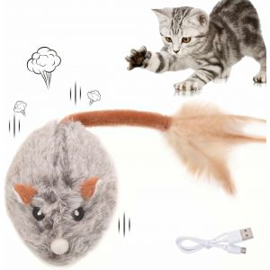 Letnerny-Souris Telecommande Pour Chat, Jouet Pour Chat Souris &Eacute;lectrique, Jouet Interactif Pour Chat, Avec Souris &Agrave; D&eacute;tection Intelligente, Jouets Chaton Avec Usb Rechargeable, Souris Interactive Po - Neuf