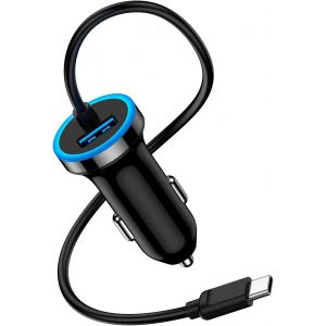 Chargeur Allume Cigare Usb C Charge Rapide, 3.4A Chargeur Voiture Avec 1M C C&acirc;ble, Prise Allume Cigare 12V Pour Iphone 16 15 Samsung Galaxy S25 S24 S23 S21 A56 5G A55 A54 A36 A35 A34 A15 A16 A05S A06 - Neuf