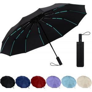 Tianyi-Parapluie Pliant - 12 Nervures Parapluie Solide Automatique Ouverture Et Fermeture Pour Homme Et Femme, Parapluies Anti Vent Tempete Uv Pour Voiture, Valise, Sac &Agrave; Dos - Neuf