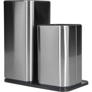 Checarzhn--No1-Bloc À Couteaux 2 En 1 Couteaux, Porte-Ustensiles À Couteaux Pour Comptoir, Porte-Couteaux En Acier Inoxydable Pour Comptoir De Cuisine, Organ Ur De Rangement Pour Couteaux - Neuf